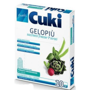 CUKI GELOPIÙ SACCHETTI FREEZER - FORMATO GRANDISSIMO - 10 SACCHETTI - LT 11.0 - CM 35X50