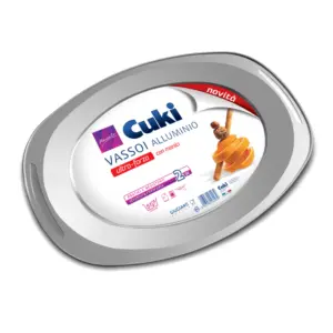 CUKI VASSOI ALLUMINIO CON MANICI 2 PEZZI 8 PORZIONI