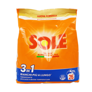 SOLE DETERSIVO POLVERE BUCATO LAVATRICE BIANCO SPLENDENTE SACCO 26 MISURINI KG 1,300
