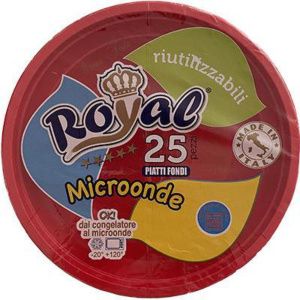 ROYAL PIATTI FONDI 25PZ CM21 ROSSI RIUTILIZZABILI