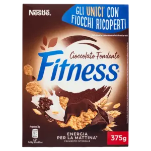 FITNESS CIOCCOLATO FONDENTE CEREALI INTEGRALI CON FIOCCHI AL CIOCCOLATO 375G