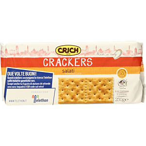 CRICH CRACKERS SALATI IN SUPERFICIE IN CONFEZIONE DA 250 GRAMMI