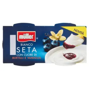 Müller Bianco Seta con Cuore di Mirtilli e Vaniglia (2 x 125g)