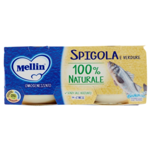MELLIN SPIGOLA E VERDURE 100% NATURALE OMOGENEIZZATO 2 X 80 G