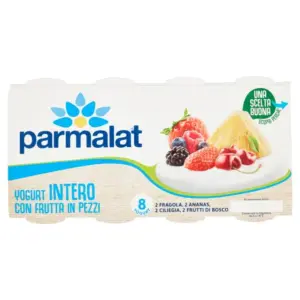 Parmalat Yogurt Intero con Frutta in Pezzi Assortito 1000g (Confezione multipack da 8 vasetti x 125 g)