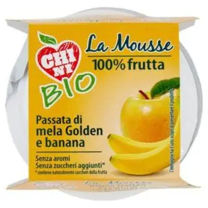 CHINI BIO LA MOUSSE 100% FRUTTA PASSATA DI MELA GOLDEN E BANANA 2 X 100 G
