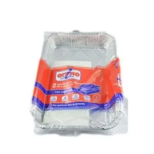 OTTIMO VASCHETTE ALLUMINIO 6 PORZIONI CON COPERCHIO 2PZ