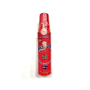 BICCHIERI COLORE ROSSO CAPACITA' 200CC LA CONFEZIONE COMPRENDE 50 BICCHIERI ROYAL