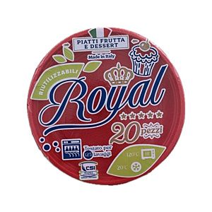 PIATTO DESSERT RIUTILIZZABILE ROSSO D.16CM SET 20 PIATTI ROYAL