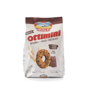 DIVELLA - OTTIMINI INTEGRALI CON GOCCE DI CIOCCOLATO - 350 G