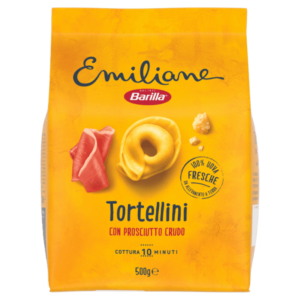 Barilla Emiliane Tortellini con Prosciutto Crudo, 500 g.