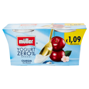 Müller Yogurt Zero% Grassi alla Ciliegia in Pezzi (2 x 125g)