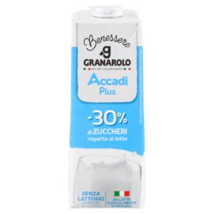 Granarolo Benessere Accadì Plus -30% di Zuccheri Senza Lattosio da Latte Parzialmente Scremato - 1 L