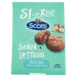 Riso Scotti Si con Riso Senza Lattosio Frollini Ripieni con Crema Nocciola - 200g.