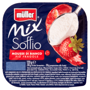 Müller Mix Soffio Mousse di Bianco Più Fragole (120g)