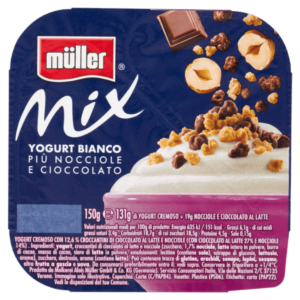 Müller Mix Yogurt Bianco Più Nocciole e Cioccolato 150g