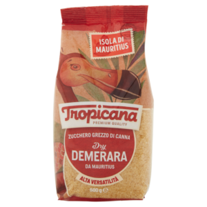 TROPICANA ZUCCHERO GREZZO DI CANNA DRY DEMERARA DA MAURITIUS 500 G