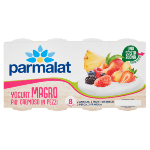 Parmalat Yogurt Magro Più Cremoso in Pezzi Assortito 1000 g (Confezione multipack da 8 vasetti x 125 g)