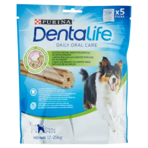PURINA DENTALIFE CANE SNACK PER L'IGIENE ORALE TAGLIA MEDIUM BUSTA 5 STICK 115G
