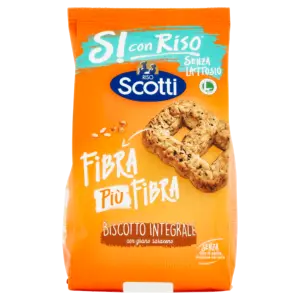 RISO SCOTTI SI CON RISO SENZA LATTOSIO FIBRA PIÙ FIBRA BISCOTTO INTEGRALE CON GRANO SARACENO 350 G