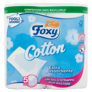 FOXY IGIENICA COTTON 5 VELI 4 ROTOLI