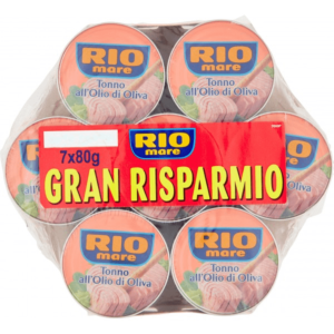 Rio Mare Tonno all'Olio di Oliva - 560g (Confezione megascorta multipack da 7 lattine da 80g ciascuna)