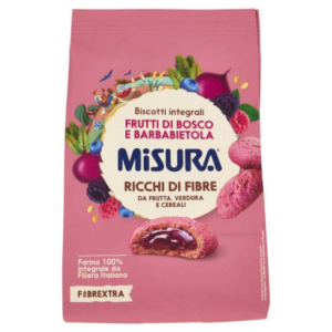 MISURA BISCOTTI FIBREXTRA CON MORBIDO RIPIENO DI FRUTTI DI BOSCO E BARBABIETOLA GR.260
