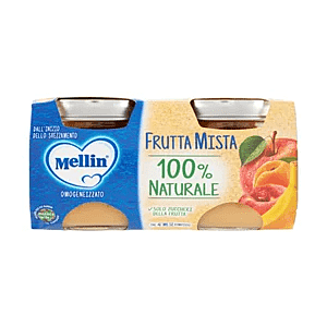 Mellin Omogeneizzato di Frutta Mista - 2 x 100 g (200 g complessivi)