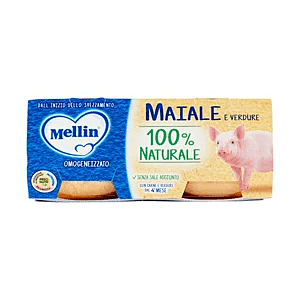 Mellin Maiale e Verdure 100% Naturale Omogeneizzato - 2 x 80 g (160 g complessivi)