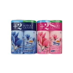 FOXY CARTA IGIENICA BOUQUET 4+2 ROTOLI MAXI 2 VELI COLORATA PROFUMATA