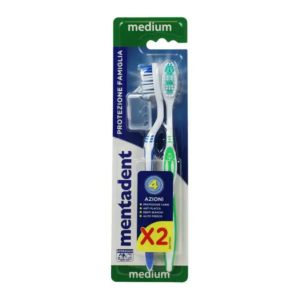 MENTADENT SPAZZOLINO DENTI MEDIUM 2 PZ