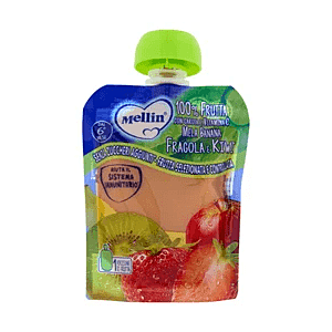Mellin Merenda di Frutta 100% con Carota e Vitamina C Fragola e Kiwi - 90g