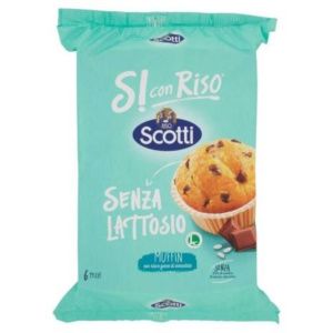 RISO SCOTTI SI CON RISO SENZA LATTOSIO MUFFIN CON RISO E GOCCE DI CIOCCOLATO 6 X 37 G